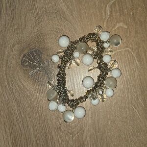 White And Clear Beaded Bracelet